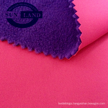 china manufacturer 100% polyester interlock bonded polar fleece clothing fabric